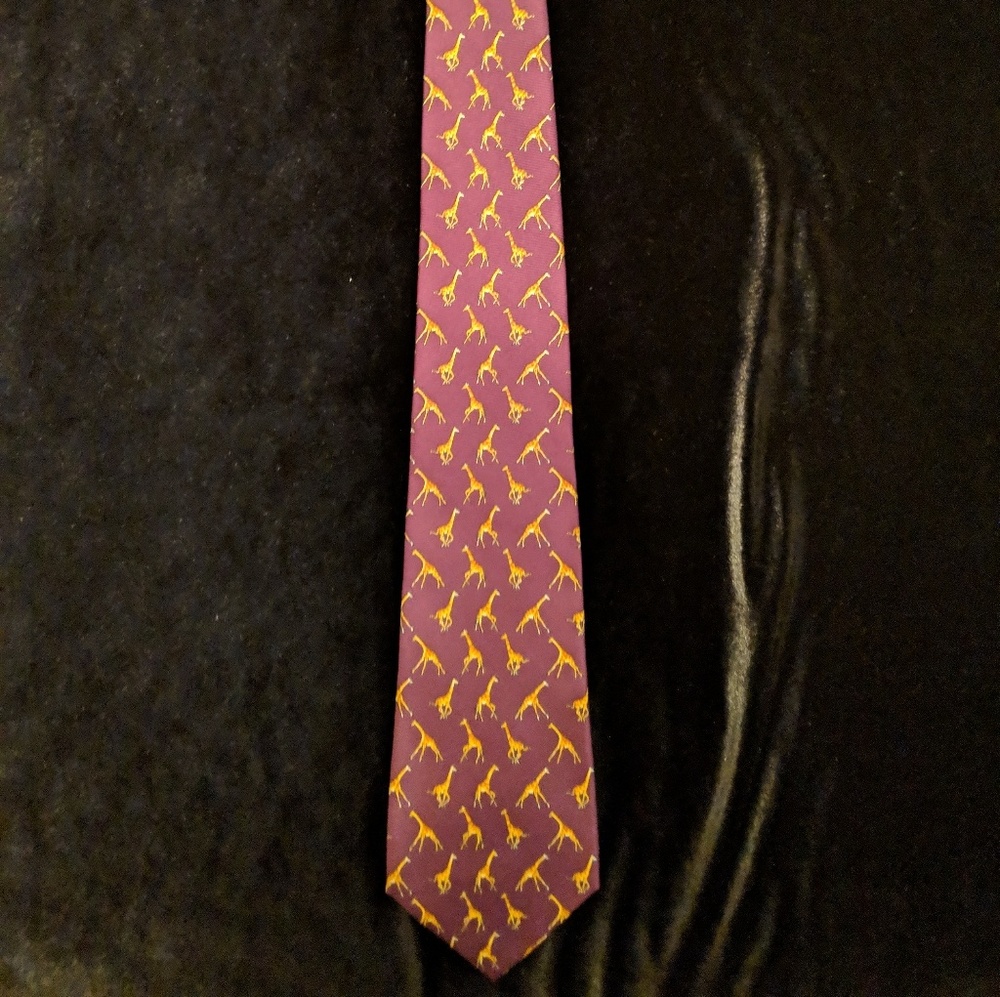 Ralph Lauren Magenta Giraffe Tie